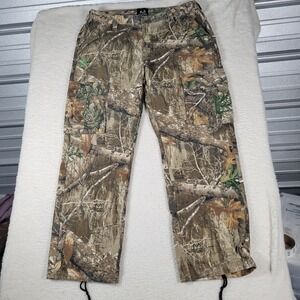 Realtree Edge Cargo Pants Mens 37x31 Brown Camo Tactical Hunting missing button